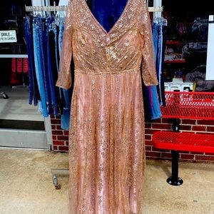 Woman’s elegant evening gown